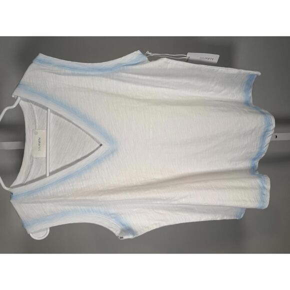 NWT Six/Fifty Women’s White V-Neck Sleeveless Tank Top Blue Trim Size XL - Picture 2 of 6